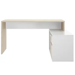 Scrivania 139x92cm ufficio angolare bianco rovere Teddy