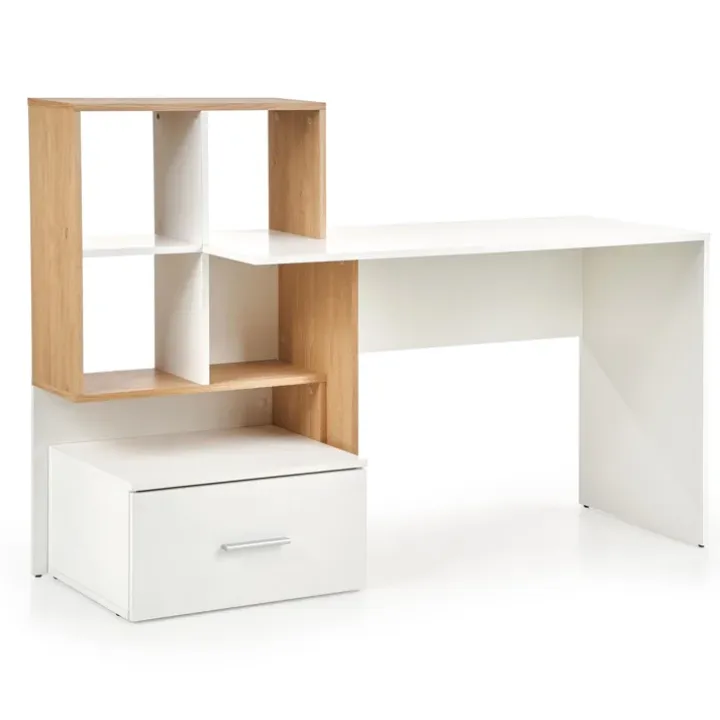 Scrivania 149x50cm ufficio moderna bianco rovere Jade Gihome®
