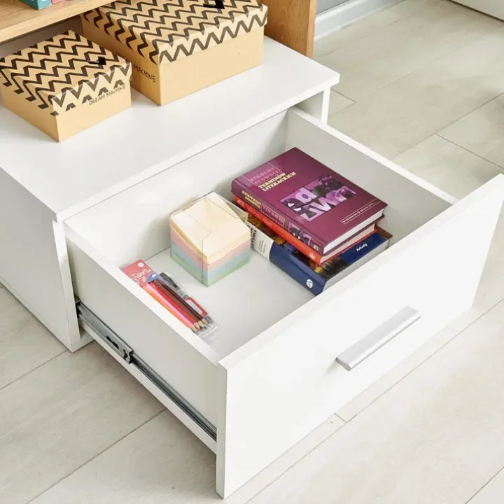 Scrivania 149x50cm ufficio moderna bianco rovere Jade Gihome®