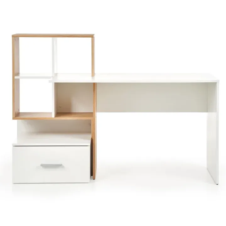 Scrivania 149x50cm ufficio moderna bianco rovere Jade Gihome®