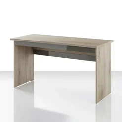 Scrivania 140x60cm ufficio moderna rovere antracite lucido Time Q