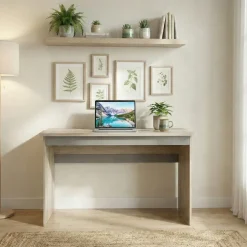Scrivania 140x60cm ufficio moderna rovere antracite lucido Time Q