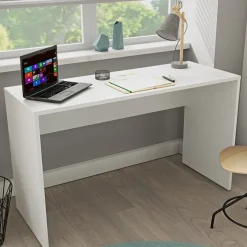 Scrivania 130x50cm ufficio moderna bianco opaco Callum