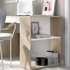 Scrivania 115x50cm ufficio salvaspazio rovere bianco opaco Tiger