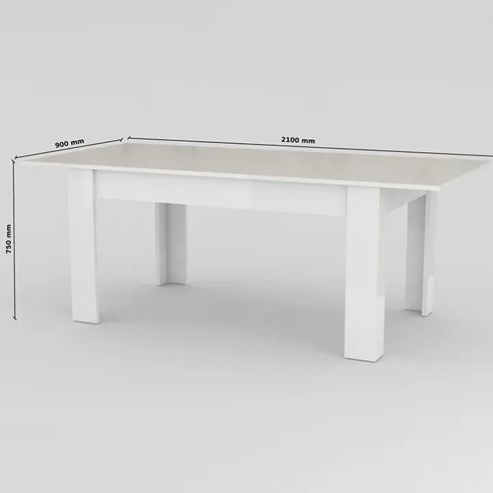 Tavolo allungabile 160-210cm bianco lucido Zenzero