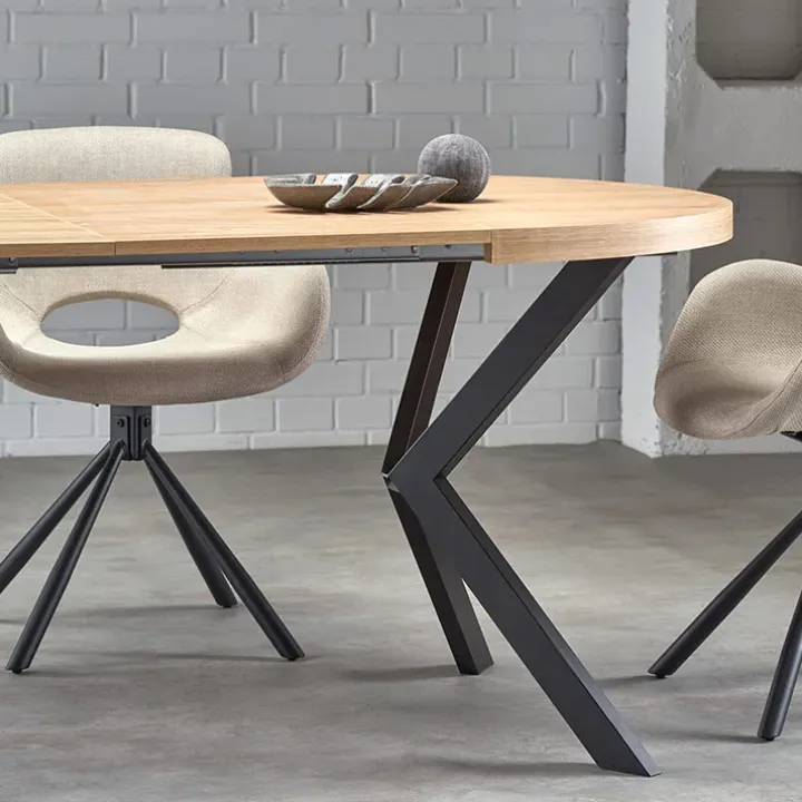Tavolo allungabile 100/250cm da pranzo rovere dorato nero Agri