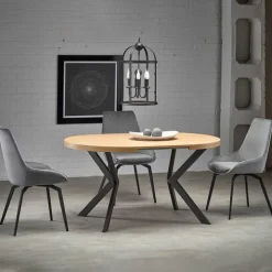Tavolo allungabile 100/250cm da pranzo rovere dorato nero Agri