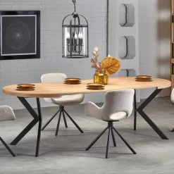 Tavolo allungabile 100/250cm da pranzo rovere dorato nero Agri