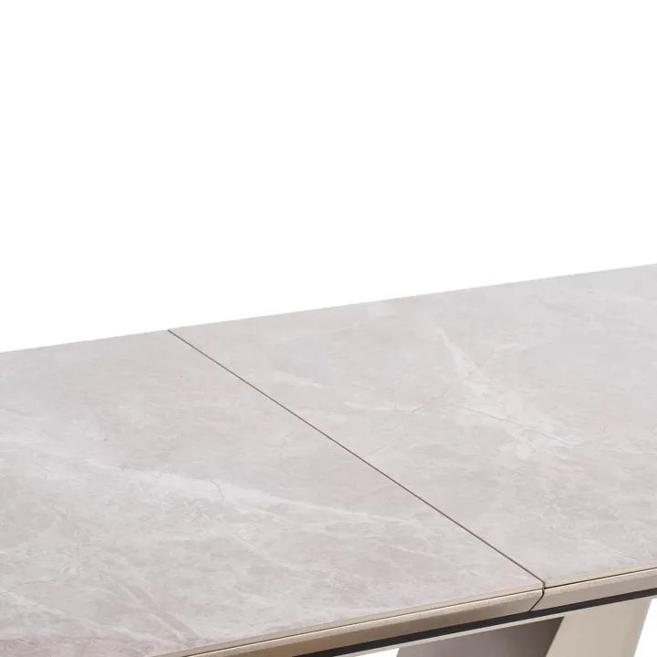 Tavolo allungabile 160/220cm da pranzo effetto marmo grigio Adige