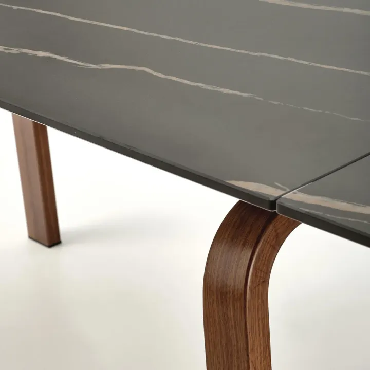 Tavolo allungabile 140/200cm effetto marmo nero rovere scuro Rinaldo