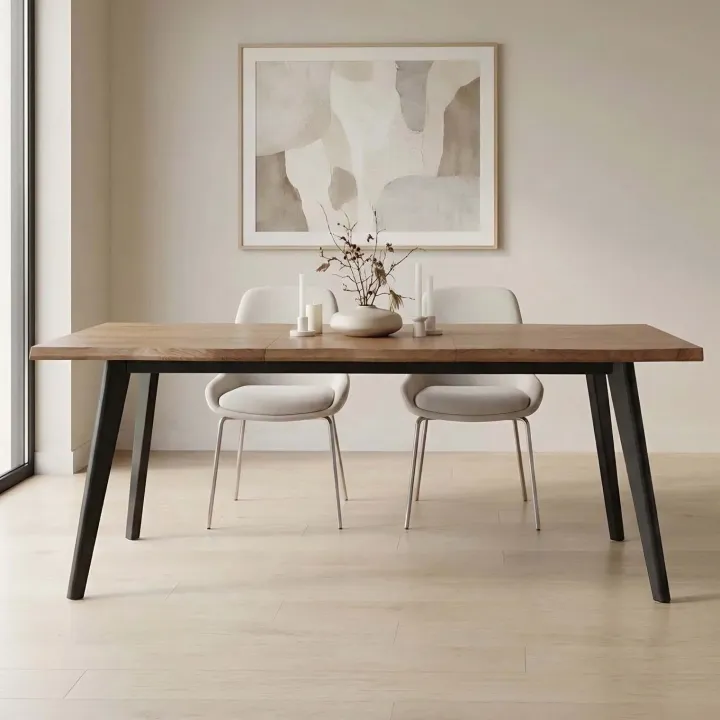 Tavolo allungabile 150/210cm industrial rovere naturale nero Locarno