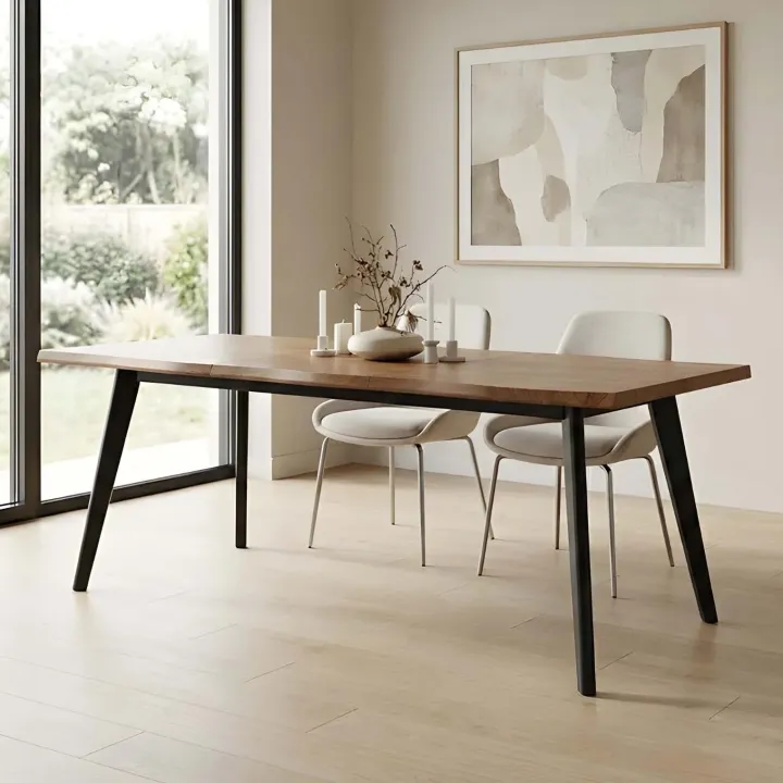 Tavolo allungabile 150/210cm industrial rovere naturale nero Locarno
