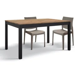 Tavolo allungabile 160/220 cm industrial rovere rustico metallo ossido Alanda
