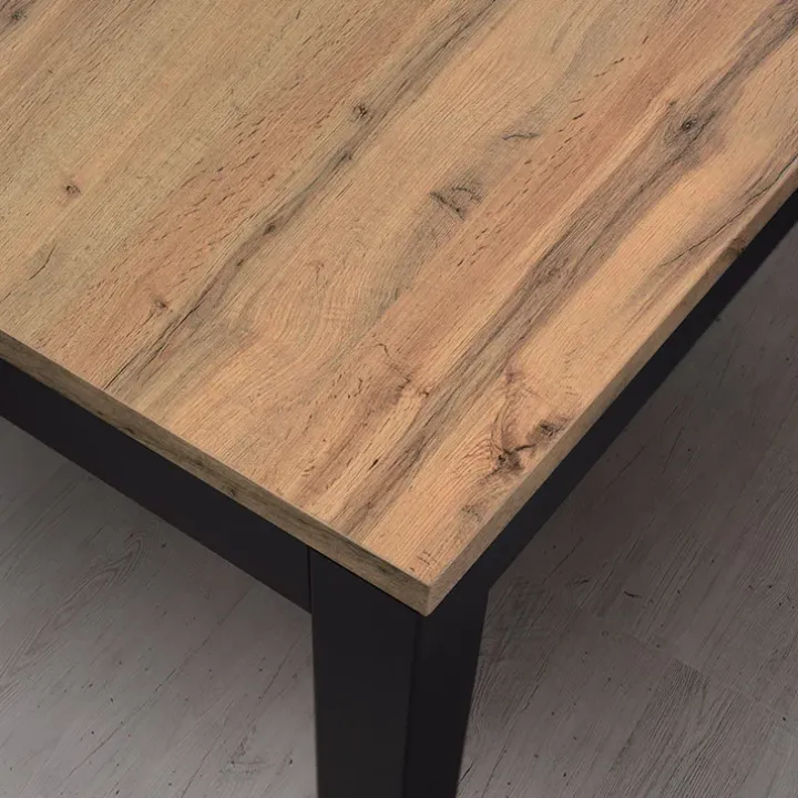 Tavolo allungabile 140/200 cm industrial rovere rustico metallo ossido Alanda