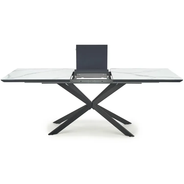 Tavolo allungabile 160/200cm moderno effetto marmo bianco nero Lennox