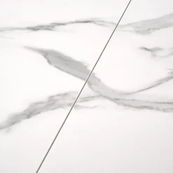 Tavolo allungabile 160/200cm moderno effetto marmo bianco Lucinda