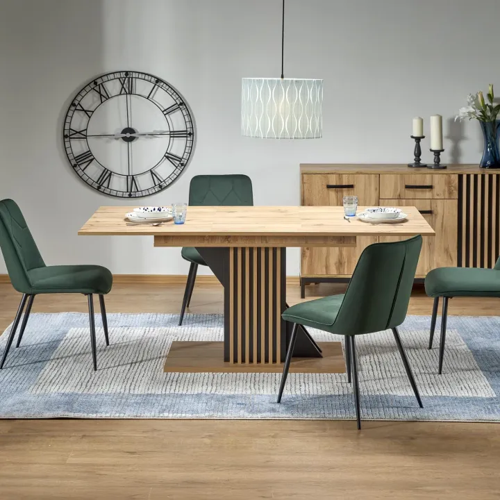 Tavolo allungabile 130/175cm moderno rovere nero Lavander