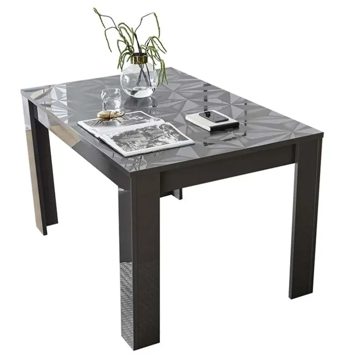 Tavolo allungabile 137/185cm moderno grigio con serigrafia Marvis