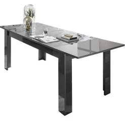 Tavolo allungabile 137/185cm moderno grigio con serigrafia Marvis