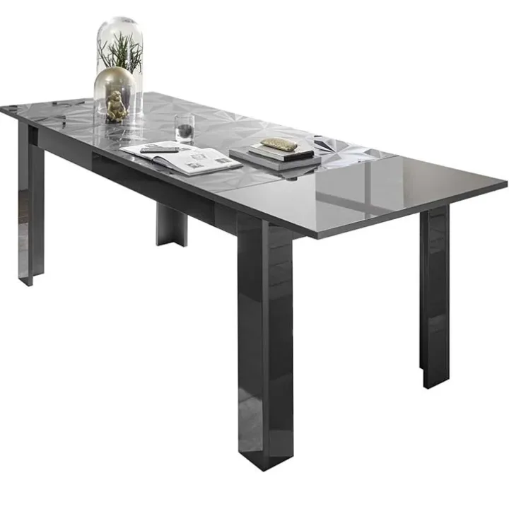 Tavolo allungabile 137/185cm moderno grigio con serigrafia Marvis