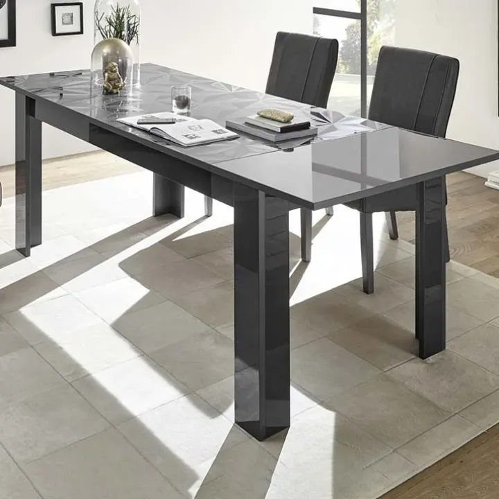 Tavolo allungabile 137/185cm moderno grigio con serigrafia Marvis