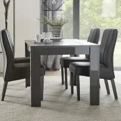 Tavolo allungabile 137/185cm moderno grigio con serigrafia Marvis