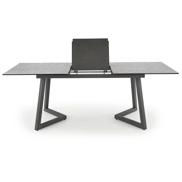 Tavolo allungabile 160/210cm moderno vetro acciaio grigio Jennifer