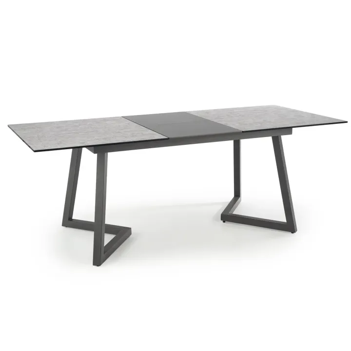 Tavolo allungabile 160/210cm moderno vetro acciaio grigio Jennifer