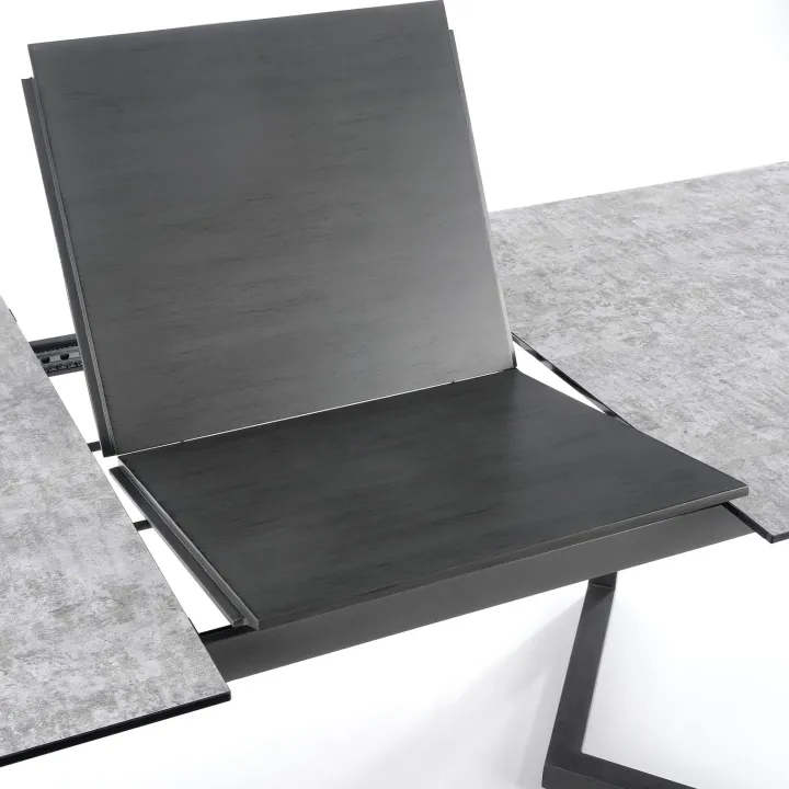 Tavolo allungabile 160/210cm moderno vetro acciaio grigio Jennifer