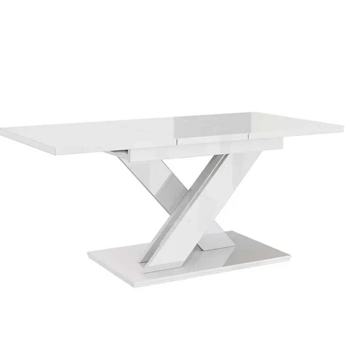 Tavolo allungabile 140/180cm rettangolare bianco lucido Ivonne