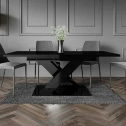 Tavolo allungabile 140/180cm rettangolare nero lucido Ivonne