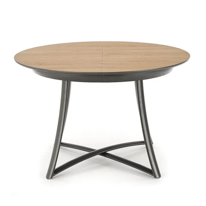 Tavolo allungabile 118/148cm rotondo rovere antracite nero Ortensia Gihome®