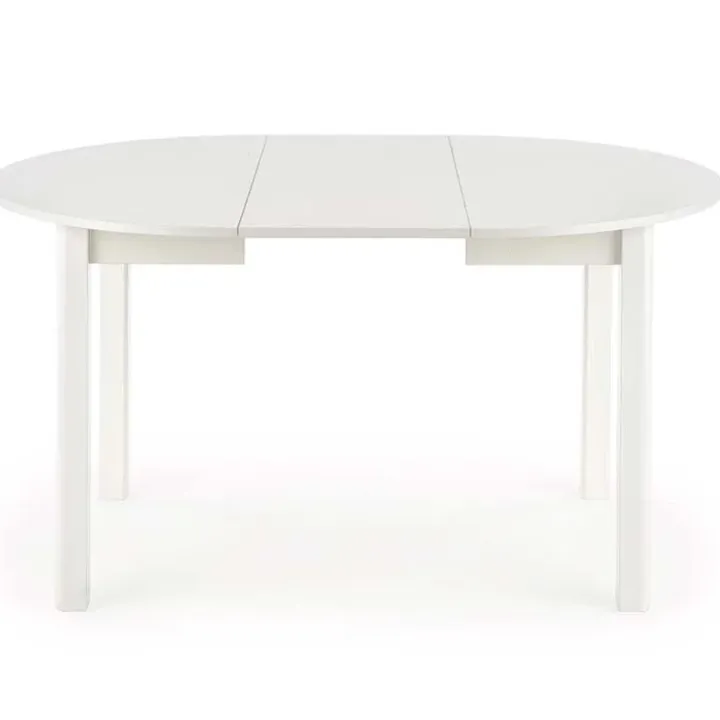 Tavolo allungabile 102/142cm rotondo da pranzo moderno bianco Lucci