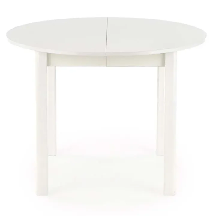 Tavolo allungabile 102/142cm rotondo da pranzo moderno bianco Lucci