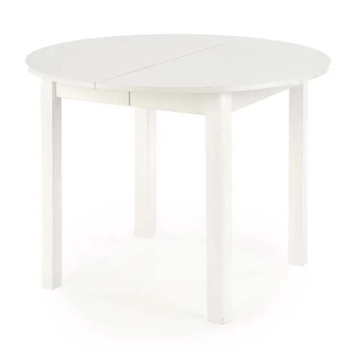 Tavolo allungabile 102/142cm rotondo da pranzo moderno bianco Lucci