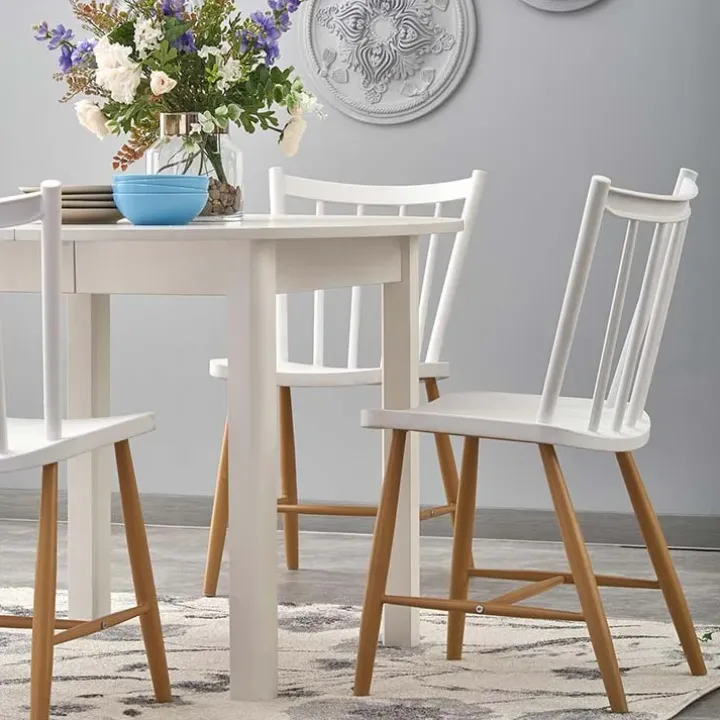 Tavolo allungabile 102/142cm rotondo da pranzo moderno bianco Lucci