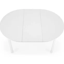 Tavolo allungabile 102/142cm rotondo da pranzo moderno bianco Lucci