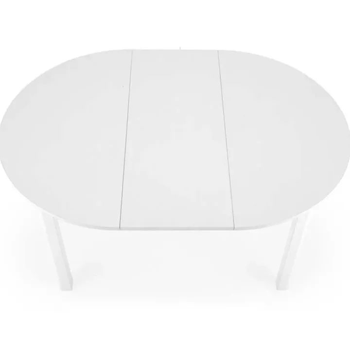 Tavolo allungabile 102/142cm rotondo da pranzo moderno bianco Lucci