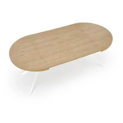 Tavolo allungabile 100/250cm rotondo rovere dorato bianco Agri