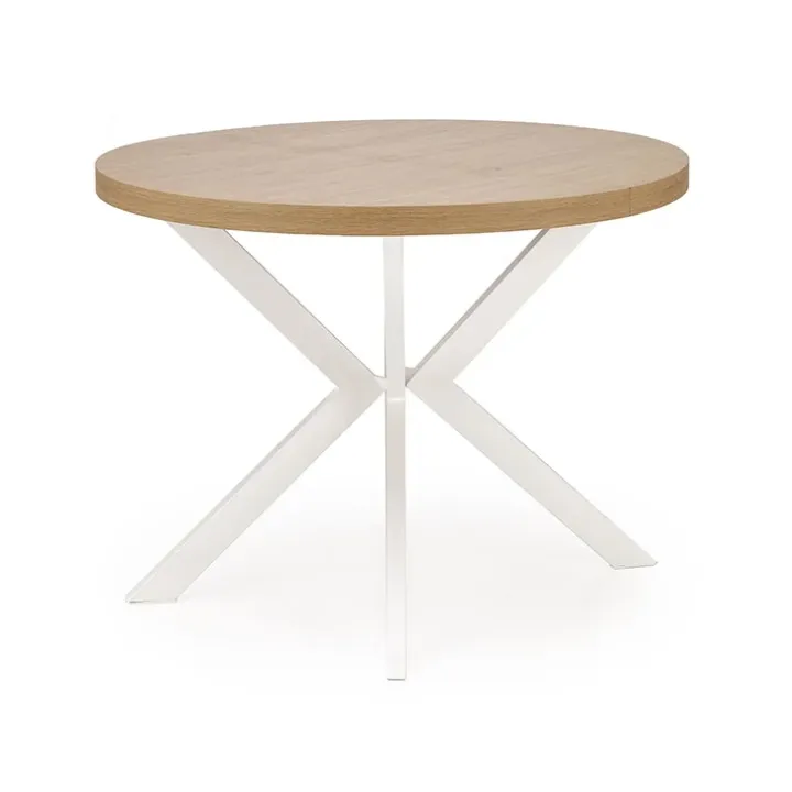 Tavolo allungabile 100/250cm rotondo rovere dorato bianco Agri