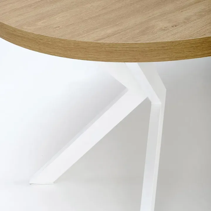 Tavolo allungabile 100/250cm rotondo rovere dorato bianco Agri