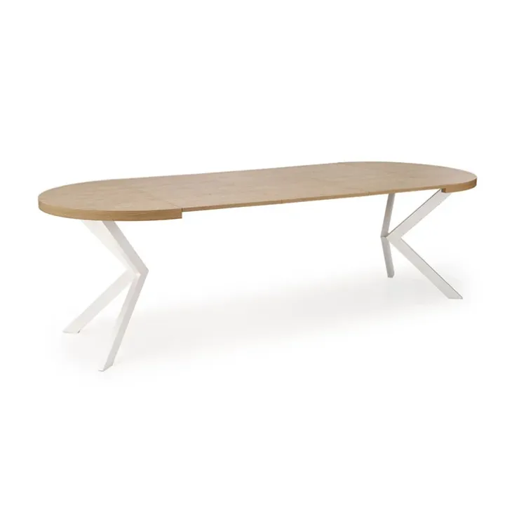 Tavolo allungabile 100/250cm rotondo rovere dorato bianco Agri