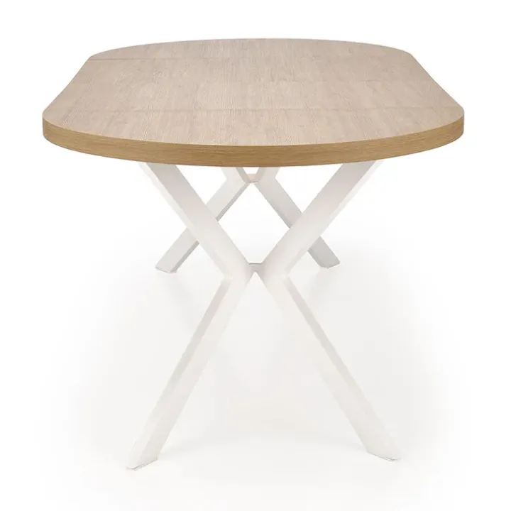 Tavolo allungabile 100/250cm rotondo rovere dorato bianco Agri