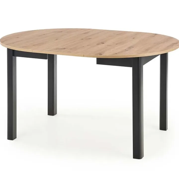 Tavolo allungabile 102/142cm rotondo moderno rovere nero Lucci