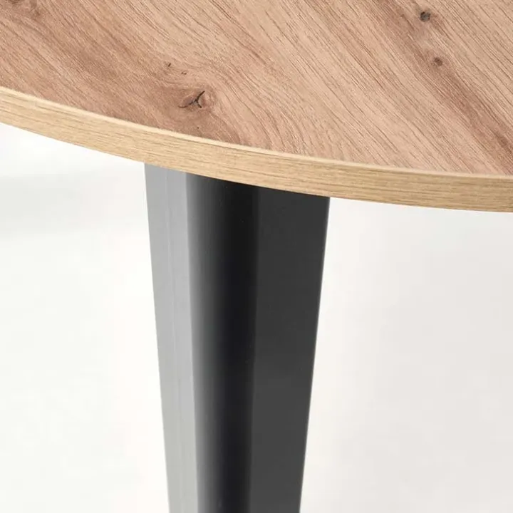 Tavolo allungabile 102/142cm rotondo moderno rovere nero Lucci
