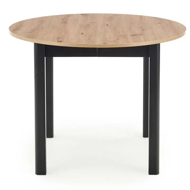 Tavolo allungabile 102/142cm rotondo moderno rovere nero Lucci