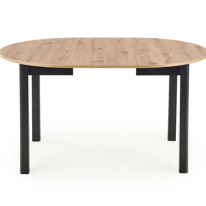 Tavolo allungabile 102/142cm rotondo moderno rovere nero Lucci