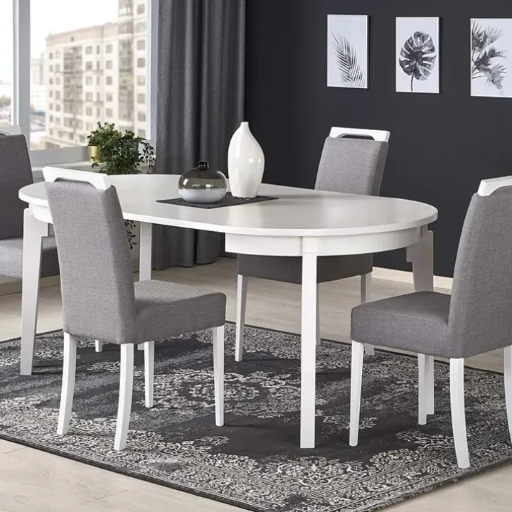 Tavolo allungabile 100/200cm rotondo moderno bianco Robin