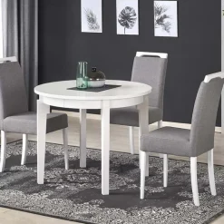 Tavolo allungabile 100/200cm rotondo moderno bianco Robin