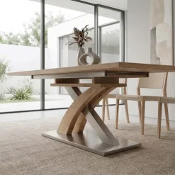 Tavolo allungabile 160/220cm rovere acciaio Iride Gihome®